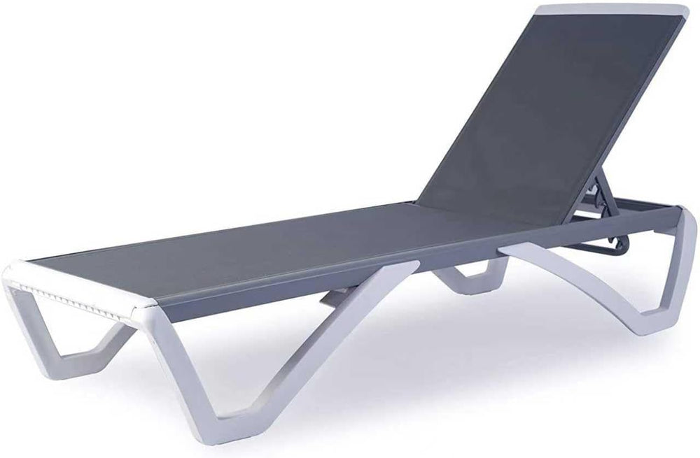 Kozyard Outdoor Chaise Lounge Chair, Full Flat Adjustable Patio Lounger with ...