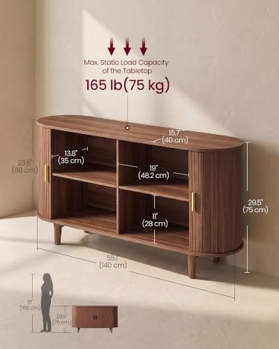 VASAGLE Storage Cabinet, Sideboard with Adjustable Shelves