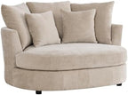 54.9''W Oversized Accent Barrel Chair, Upholstered Chenille Comfy Couch Sofa with 5 Pillows for Bedroom, Living Room, Apartment, Studio, Wheat.