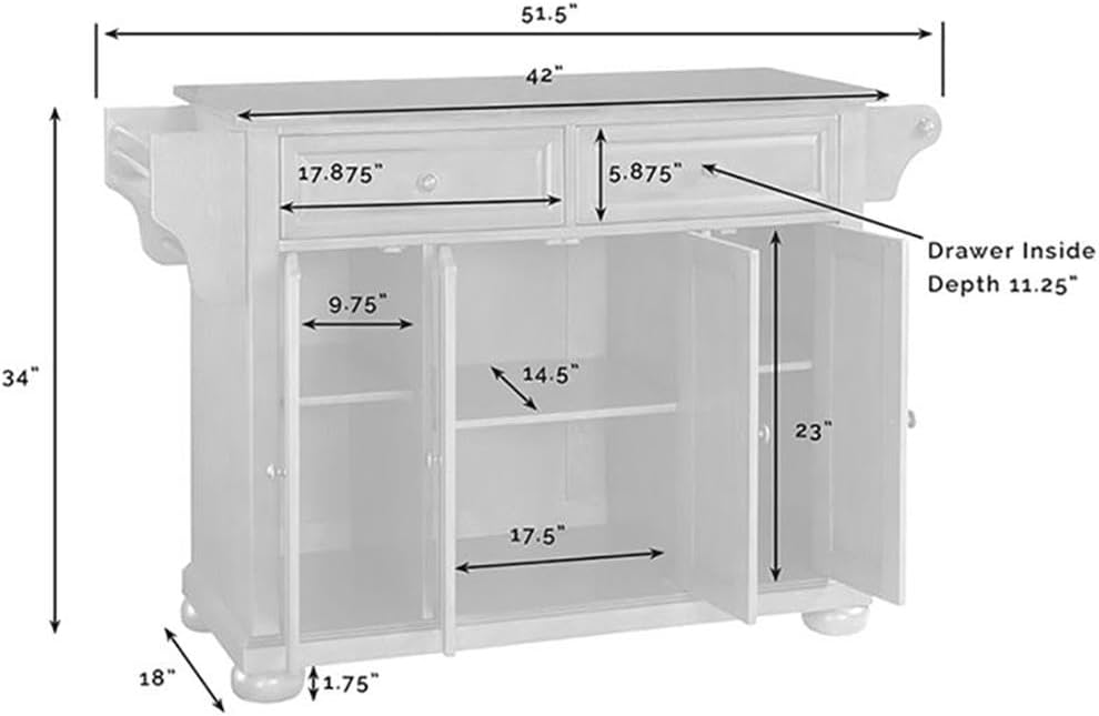 Pemberly Row Contemporary Wood Kitchen Island in Mahogany Finish