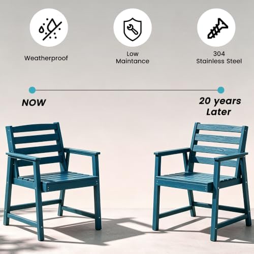 LOUNZY 7 Piece Patio Dining Set for 6, Outdoor Table and Chairs,Navy