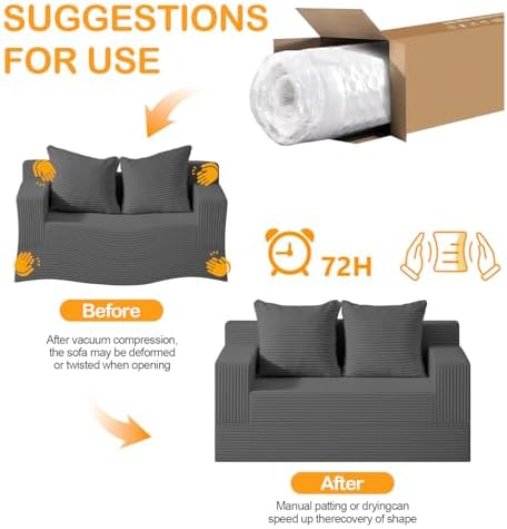 Erament Convertible Sofa Bed, Loveseat Folding Floor Futon Sleeper Sofa Couch...