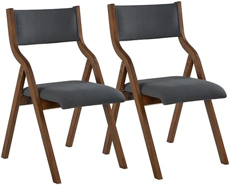 Ball & Cast Modern Folding Chairs Foldable Dining Chairs Set of 2, 18&quo...