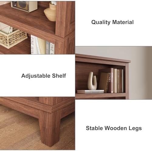 71" Farmhouse Bookcase, 5-Tier Tall Bookshelf with Adjustable Shelves