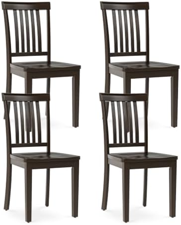COLAMY Wooden Dining Chairs Set of 4, Spindle High Back Windsor Kitchen Side ...