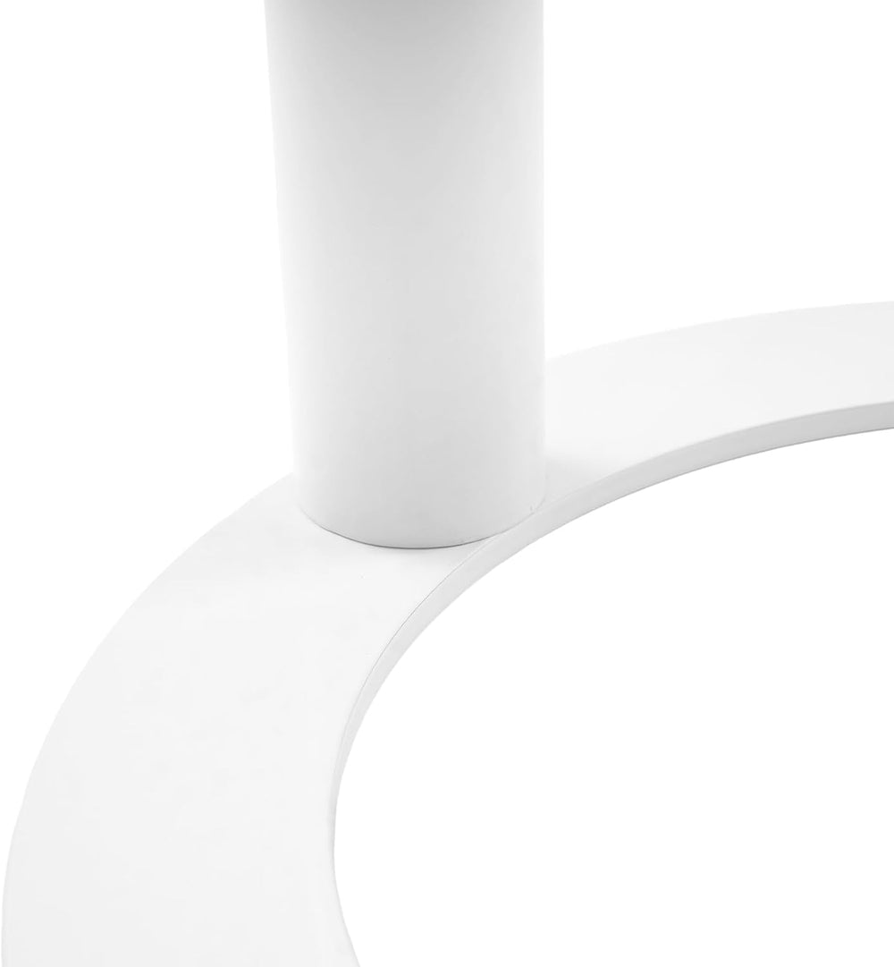 C-Shaped Round End Table for Couch, Mental Side Table Sofa Tables Slide Under...