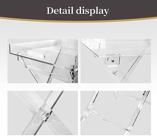 Acrylic Folding Square Tray Table, Clear, 24x20x14 inch, Home, Bar & Show...