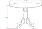 East West Furniture DMAV3-OAK-C 3 Piece Dining Room Table Set Contains a Round Dining Table with Dropleaf and 2 Linen Fabric Upholstered Chairs, 42x42 Inch, Oak