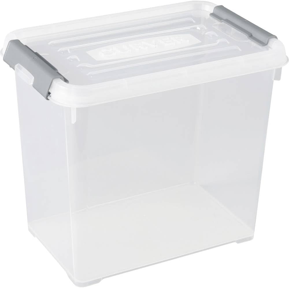 Allibert Storage box Handy Plus with lid 9L in transparent/silver, 29.5 x 19....