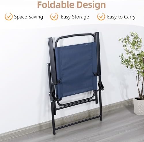Vongrasig 6 Pieces Folding Patio Dining Set, All Weather Small Metal Outdoor ...