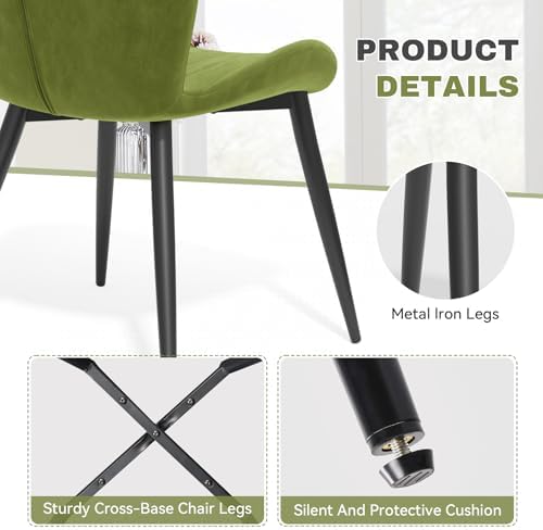Dining Chairs Set of 4 Modern Velvet Dining Room Chairs Upholstered Dining Ch...