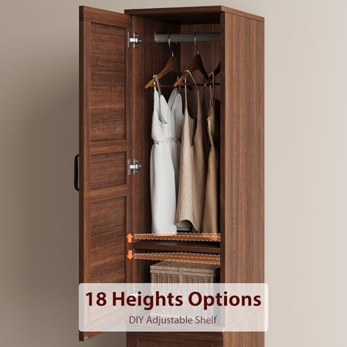 GarveeHome Armoire Wardrobe Closet with 2 Doors, Wooden Wardrobe Cabinet with...