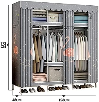 Portable Wardrobe Cloth Wardrobe Bedroom Closet,Open Metal Assemble Wardrobe ...