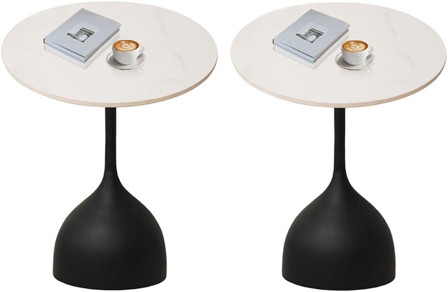 Side Table with Marble Top Metal End Table Modern Sofa Side End Table Outdoor...