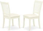 East West Furniture NODA5-LWH-C 5 Piece Kitchen Table & Chairs Set Includes a Rectangle Dining Table with Butterfly Leaf and 4 Linen Fabric Dining Room Chairs, 32x54 Inch, Linen White