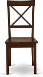 East West Furniture HBBO3-MAH-W 3 Piece Dining Room Table Set Contains a Round Kitchen Table with Pedestal and 2 Dining Chairs, 42x42 Inch, Mahogany