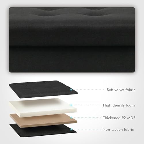B FSOBEIIALEO Storage Ottoman with Tray, Foot Stools and Ottomans with Legs, ...