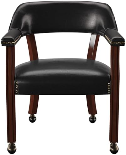 Steve Silver Furniture Tournament Arm Dining Chair with Casters, Upholstered ...