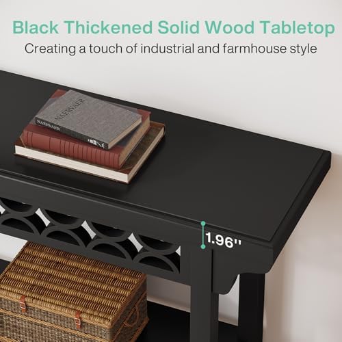 Tribesigns 70.8-Inch Solid Wood Long Console Table, Farmhouse Entryway Table ...