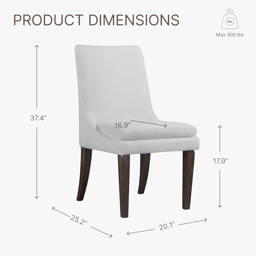 KISLOT Upholstered Dining Chairs Modern Sidechair Performance Fabric High Bac...