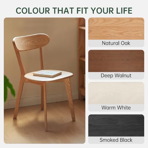 Oak Dining Chairs, Kitchen Chairs, 100% Solid Wood Modern Dinner Chair with C...