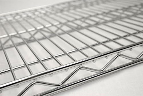 Omega Stainless Steel Shelves, 12" Deep x 72" Wide x 34" High 3 Tier Heavy Duty Wire Shelving Unit for Kitchen Garage Office Restaurant Warehouse 800-lb Per Shelf Weight Capacity