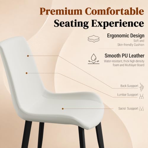 Modern Dining Chairs Set of 4, PU Leather Dining Room Chairs, Upholstered Kit...