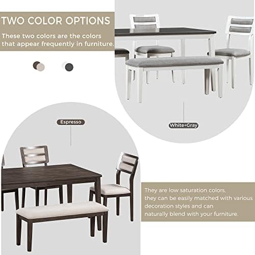 Harper & Bright Designs Classic and Traditional Style 6 - Piece Dining Se...