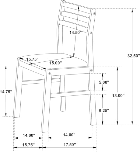 CARTESIAN 3-Piece Round Drop Leaf Dining Set, Cappuccino Table with Ladder Ba...