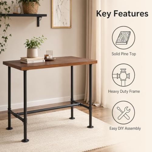 LOKKHAN Rectangular Dining Table for 4, (47.3" L x 41.3" H x 23.6&q...