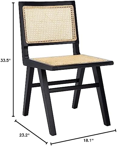 Safavieh Couture Hattie 19-inch Black and Natural Rattan Dining Chair (Set of 2)
