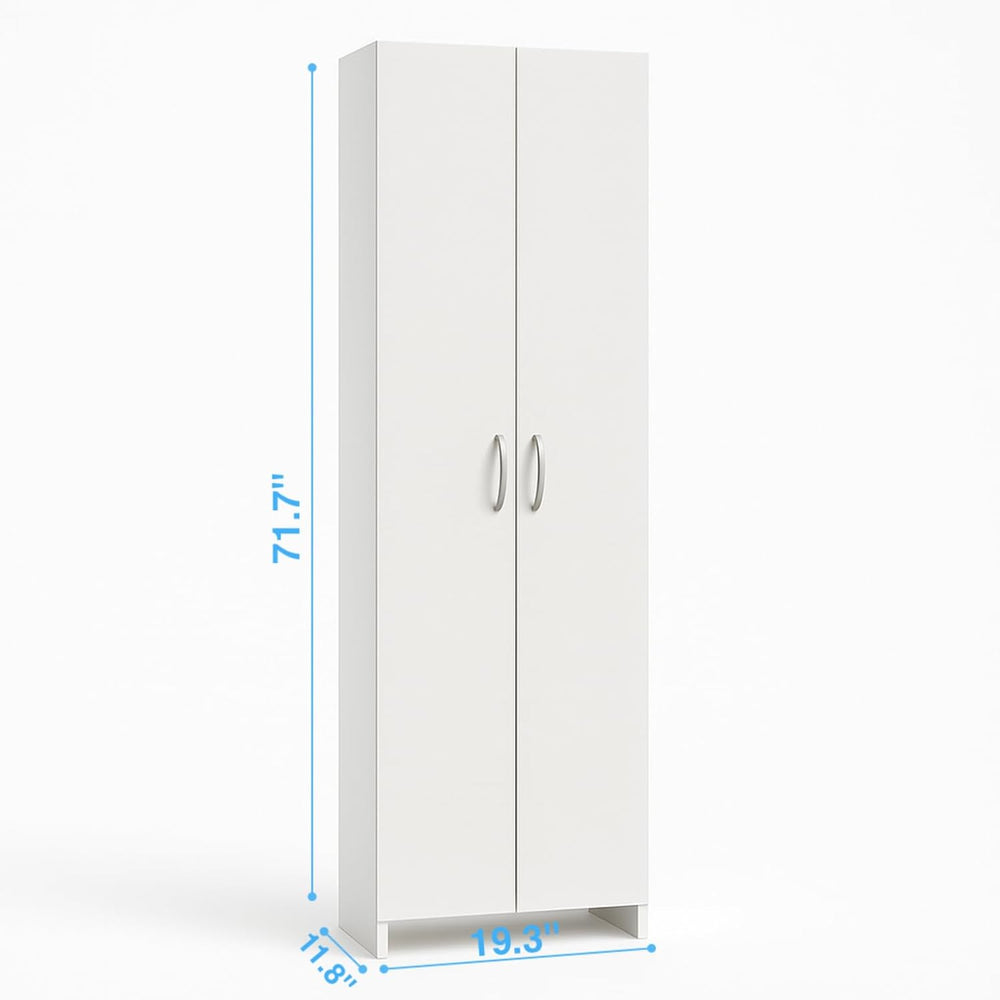 Decorotika 72" Modern Tall Pantry Cabinet with Doors, Freestanding Kitch...