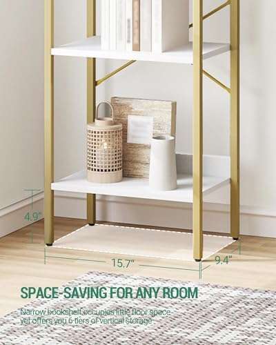 Hzuaneri Bookshelf, Book Shelf, Industrial Bookcase with 2 Hooks
