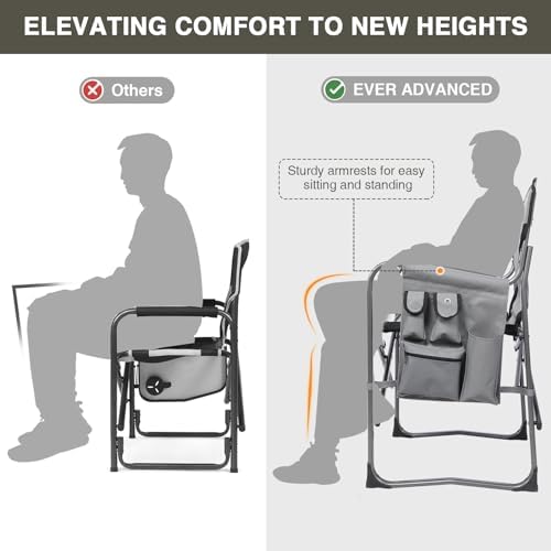 EVER ADVANCED Lightweight Aluminum Director Camping Chair, 350 lb Capacity