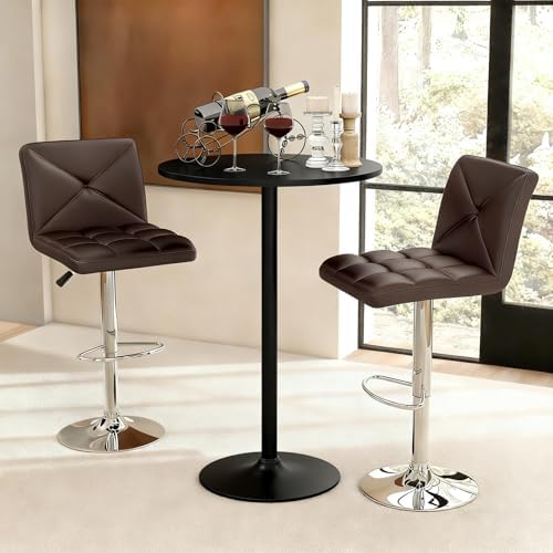 COSTWAY 3 Pieces Bar Table Set, Counter Height Table Set with 2 Bar Stools