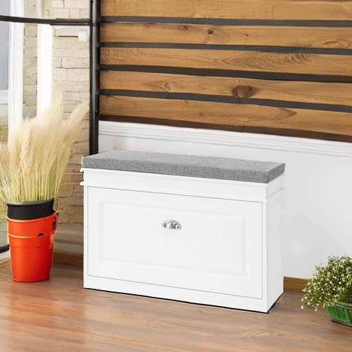 Haotian Shoe Storage Bench with Cushion