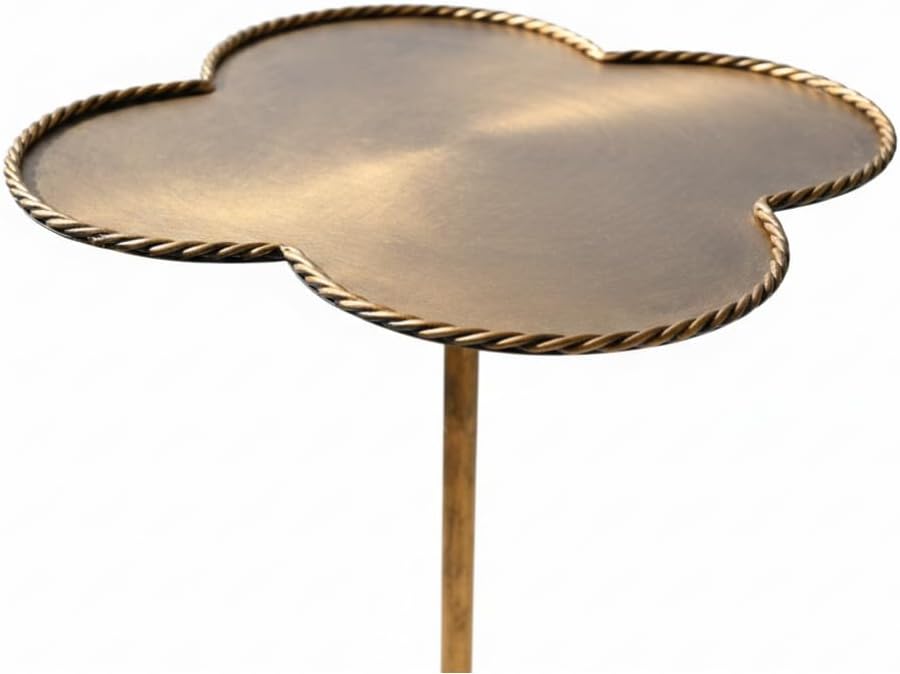 Antique Gold Metal Side Table, Modern Accent Small Drink Table, Coffee Martin...