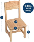 Constructive Playthings KRP-110 Classic Rubberwood Chair for Preschool and Classroom Seating, 10", Durable Classroom Furniture for Schools, Daycares & Learning Spaces
