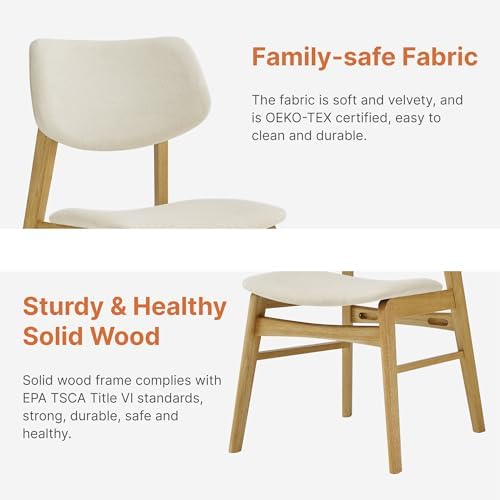 KISLOT Wood Dining Chairs Set of 4, Upholstered Kitchen Chairs, Original