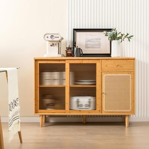 LOKO Modern Buffet Cabinet, Boho Coffee Bar Cabinet