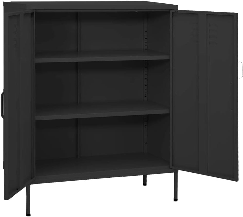 13.8x31.5x40 Steel Storage Cabinet, 2 Adjustable Shelves, Levelers, Matte, Ta...