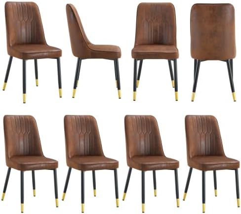 Dining Chairs Set of 8，Modern Dining Chairs, Equipped with Suede Nap Backrest...