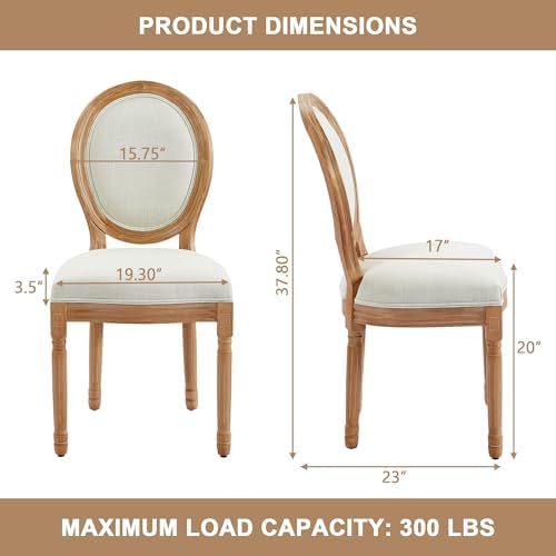 French Country Dining Chairs, Upholstered Dining Chairs Set of 4