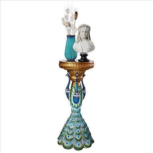 Design Toscano Ruler Peacock Sculptural Pedestal, full color