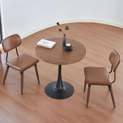 Round Dining Table, 24" Tulip Table (Faux Walnut)