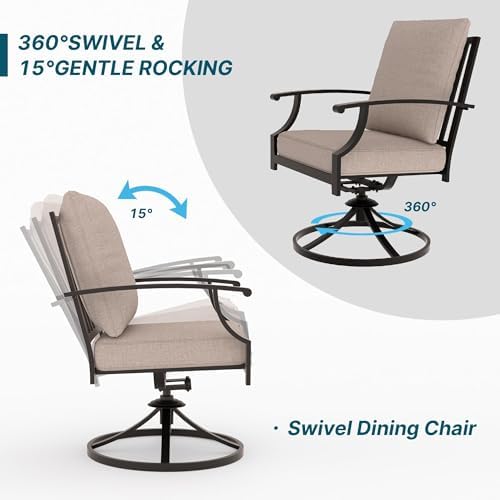 16 PCS Outdoor Patio Dining Set,Patio Table and Chairs Metal Outdoor Patio Fu...