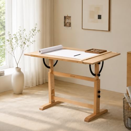 MEEDEN Extra-Large Wood Drafting Table: 42" x 30" Artist Drawing Ta...