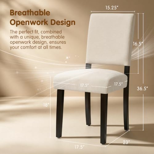 CHUN YI Dining Chairs Set of 4, Upholstered Dining Room Chairs, Modern Farmho...