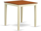 East West Furniture VNQU5-WHI-W 5 Piece Kitchen Counter Set Includes a Square Dining Room Table and 4 Dining Chairs, 36x36 Inch, Buttermilk & Cherry