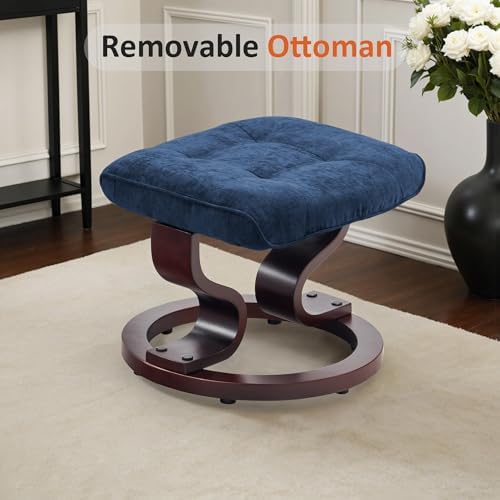 MCombo Manual Swivel Recliner with Ottoman, Chair Ottoman Set for RV Small Sp...